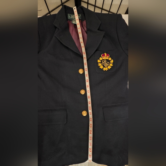 Ralph Lauren Women's Navy and Gold Stately Luxe Blazer ~ Size 8 Petite - Picture 9 of 16